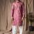 Mauve color blended linen designer printed stylish kurta payjama for mens'