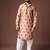Orangish brown color blended linen designer printed stylish kurta payjama for mens'