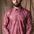 Mauve color blended linen designer printed stylish kurta payjama for mens'
