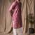 Mauve color blended linen designer printed stylish kurta payjama for mens'