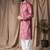 Mauve color blended linen designer printed stylish kurta payjama for mens'