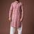 Dusty rose color blended linen designer printed stylish kurta payjama for mens'