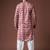 Dusty rose color blended linen designer printed stylish kurta payjama for mens'