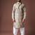 Grey color blended linen designer printed stylish kurta payjama for mens'