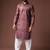 Wine color blended linen designer printed stylish kurta payjama for mens'