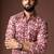 Dusty rose color blended linen designer printed stylish kurta payjama for mens'