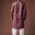 Wine color blended linen designer printed stylish kurta payjama for mens'