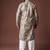 Grey color blended linen designer printed stylish kurta payjama for mens'