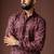 Wine color blended linen designer printed stylish kurta payjama for mens'