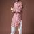 Dusty rose color blended linen designer printed stylish kurta payjama for mens'