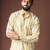 Mustard color blended linen fabric designer printed festive wear men's kurta payjama