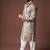 Grey color blended linen designer printed stylish kurta payjama for mens'