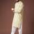 Mustard color blended linen fabric designer printed festive wear men's kurta payjama