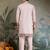 Dusty pink color viscose silk fabric designer embroidered kurta for mens
