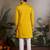 Yellow color beautiful visccose silk festive special kurta for men's