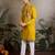Yellow color beautiful visccose silk festive special kurta for men's