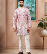 Pink color beautiful blended cotton fabric ceremonial kurta pjyama
