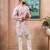 Pink color beautiful blended cotton fabric ceremonial kurta pjyama