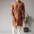 Reddish brown color rayon fabric ceremonial kurta payjama for men's