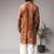 Reddish brown color rayon fabric designer ceremonial kurta payjama for men's