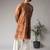 Reddish brown color rayon fabric designer ceremonial kurta payjama for men's