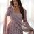 Light pink  floral print heavy organza chiffon stitched anarkali style suit with pants & dupatta ready to wear