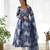 Navy blue designer party wear marble print organza silk anarkali suit with pants & dupatta