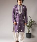 Purple color super silk fabric designer ceremonial kurta payjama for men's
