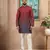 Maroon-blue color beautiful festive special kurta payjama for men's