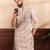 Beige color beautiful art silk fabric smart print designer kurta payjama