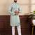 Blue color beautiful art silk fabric smart print designer kurta payjama