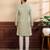Pista color beautiful art silk fabric smart print designer kurta payjama