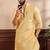Yellow color beautiful art silk fabric smart print designer kurta payjama