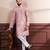 Pink color ethnic woven patta with digital printed ceremonial kurta payjama for men's