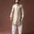 Silver color jacquard ethnic men's kurta payjama for festive looks