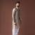 Silver color jacquard designer ethnic men's kurta payjama for festive looks