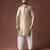 Beige color jacquard designer ethnic men's kurta payjama for festive looks