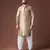 Beige color jacquard ethnic men's kurta payjama for festive looks