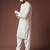 White color beautiful thread embroidery work rayon fabric ceremonial men's kurta payjama