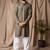 Mehandi green color beautiful thread embroidery work rayon fabric ceremonial men's kurta payjama