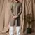 Mehandi green color beautiful thread embroidery work rayon fabric ceremonial men's kurta payjama