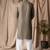 Mehandi green color beautiful thread embroidery work rayon fabric ceremonial men's kurta payjama