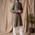 Mehandi green color beautiful thread embroidery work rayon fabric ceremonial men's kurta payjama