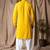 Light yellow color beautiful thread embroidery work rayon fabric ceremonial men's kurta payjama