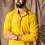 Light yellow color beautiful thread embroidery work rayon fabric ceremonial men's kurta payjama