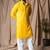 Light yellow color beautiful thread embroidery work rayon fabric ceremonial men's kurta payjama