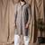 Grey color beautiful thread embroidery work rayon fabric ceremonial men's kurta payjama