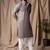 Grey color beautiful thread embroidery work rayon fabric ceremonial men's kurta payjama