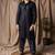 Black color beautiful thread embroidery work rayon fabric ceremonial men's kurta payjama
