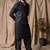 Black color beautiful thread embroidery work rayon fabric ceremonial men's kurta payjama